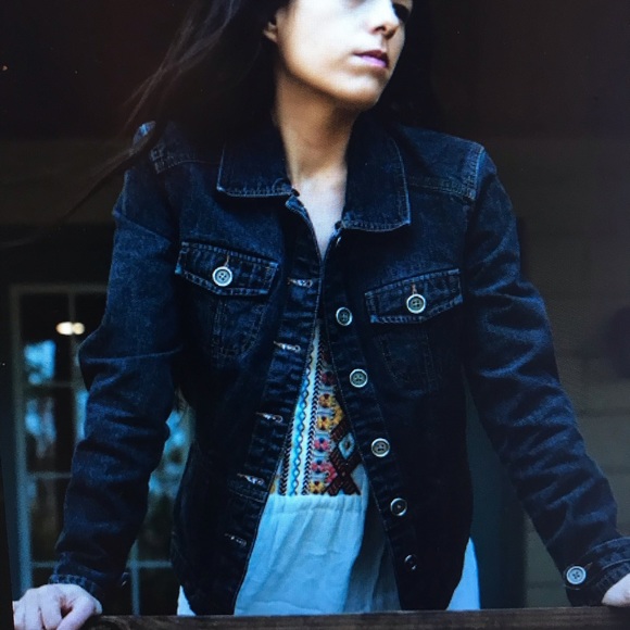 French Cuff Jackets & Blazers - French Cuff Button Down Jean Jacket